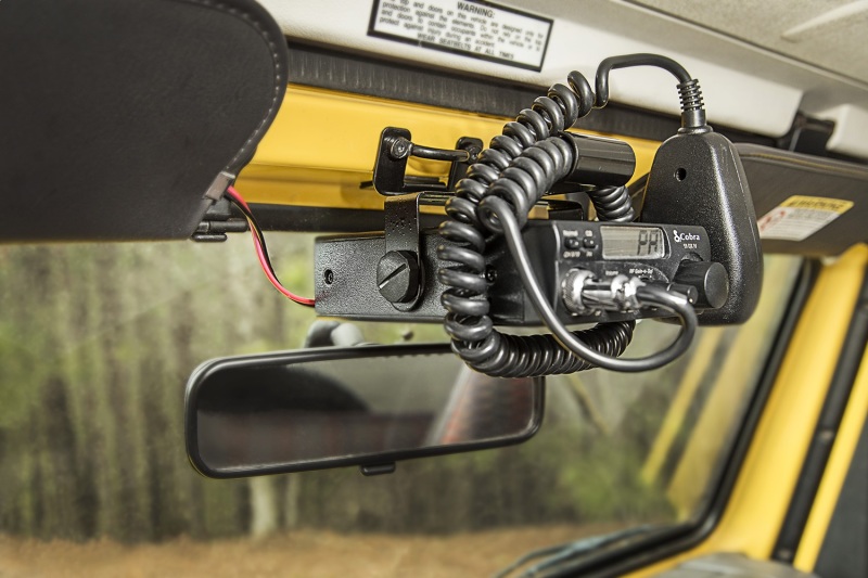 Jeep Wrangler TJ CB Radio Mount - Windshield - Rugged Ridge - Black - `97-`02
